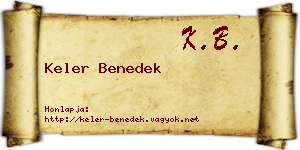 Keler Benedek névjegykártya