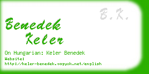 benedek keler business card
